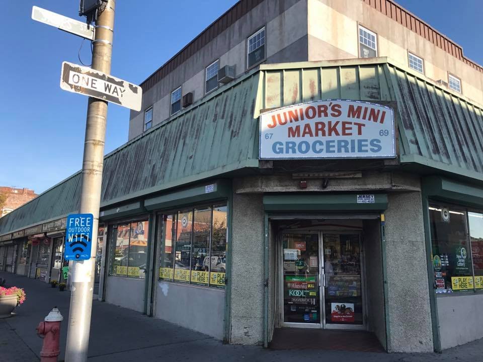 Junior's Mini Market at the corner of West Palisade Avenue and James Street in Englewood, New Jersey